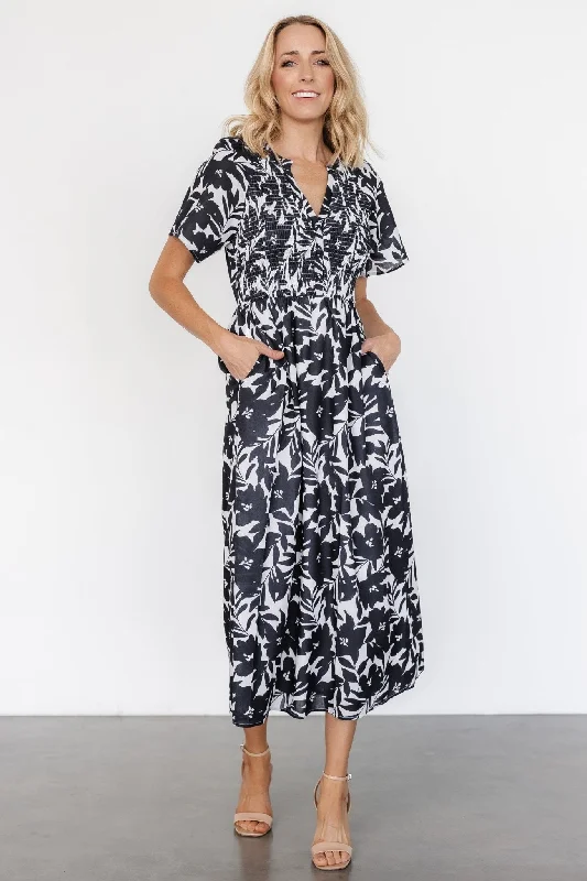 Flash Sale, Don'T Miss Annise Midi Dress | Black Floral