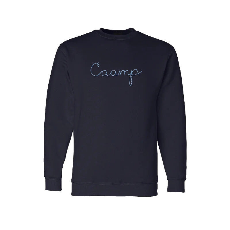 Women's Office Clothing Chain Stitch Crewneck (Navy)