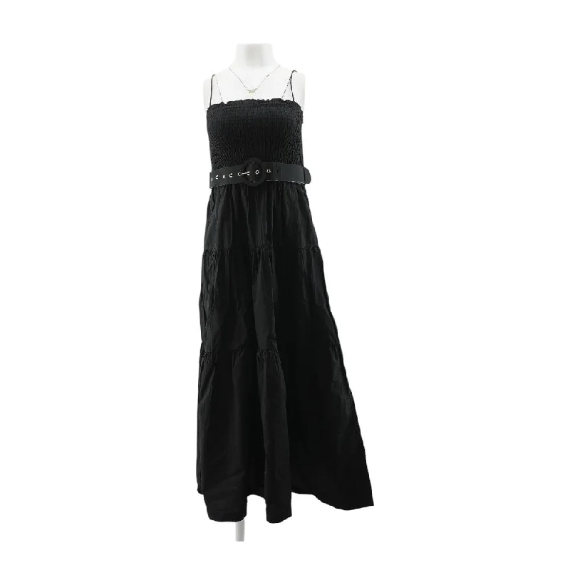 Casual Attire For Women Black Solid Midi Dress