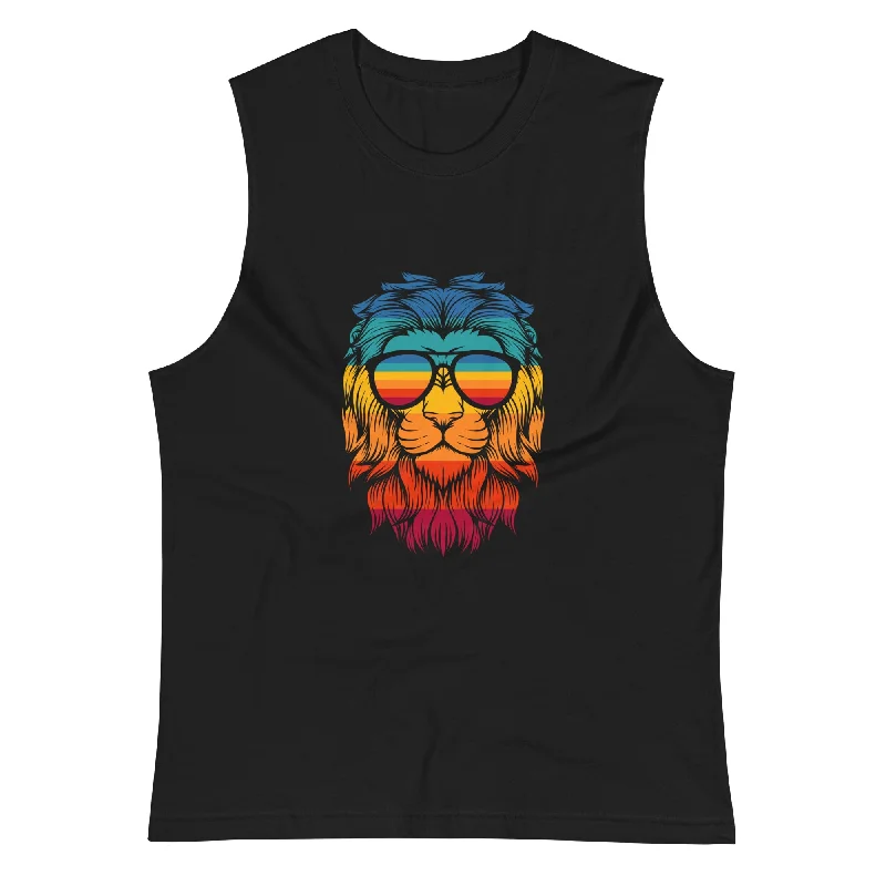 Women's Fashion-Forward Apparel Retro Lion Muscle Shirt