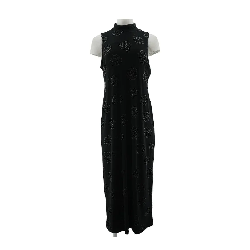 Vintage Style Deals Black Solid Midi Dress