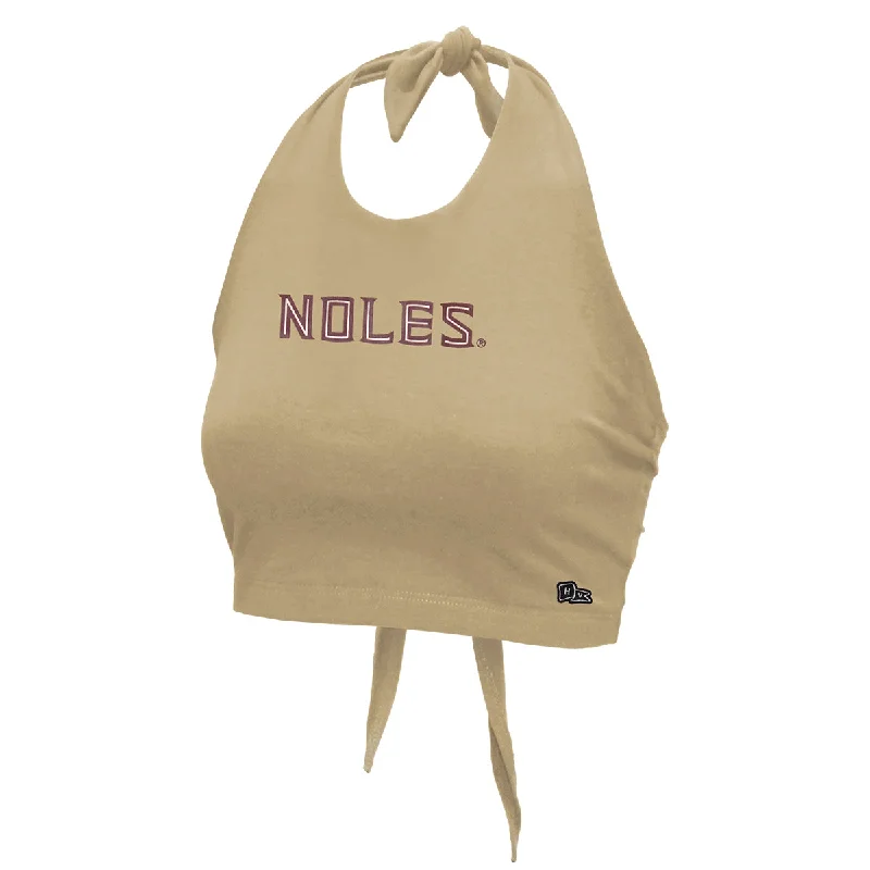 Summer Deals Hype & Vice Women's Noles Tie Halter Top - Gold