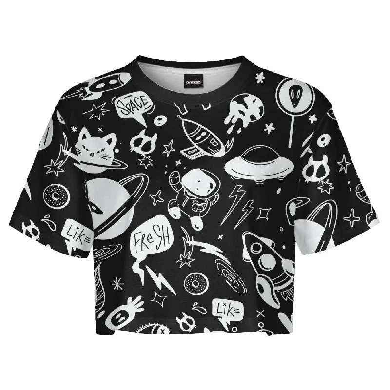 Spring Offer Space Doodles Crop Top