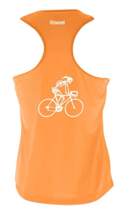 Chic Trends Unveiled Women's Reflective Tank Top - Female Road Bike Skeleton