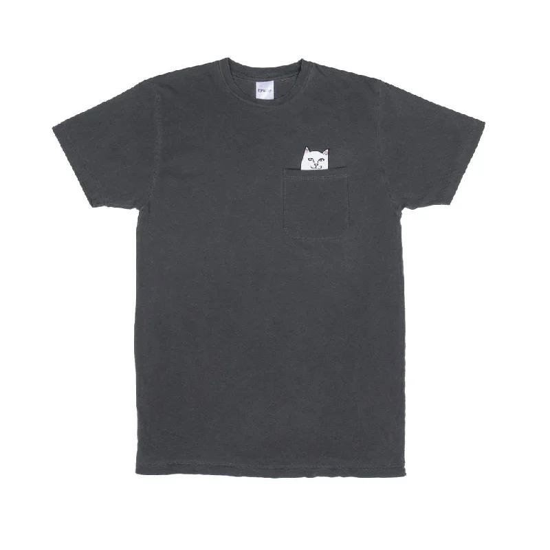 Women's Cozy Clothes Lord Nermal Pocket Tee (Over Dyed Black)