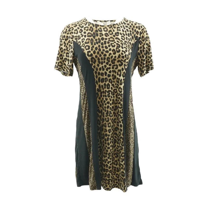 Women's Holiday Clothing Brown Animal Print Midi Dress