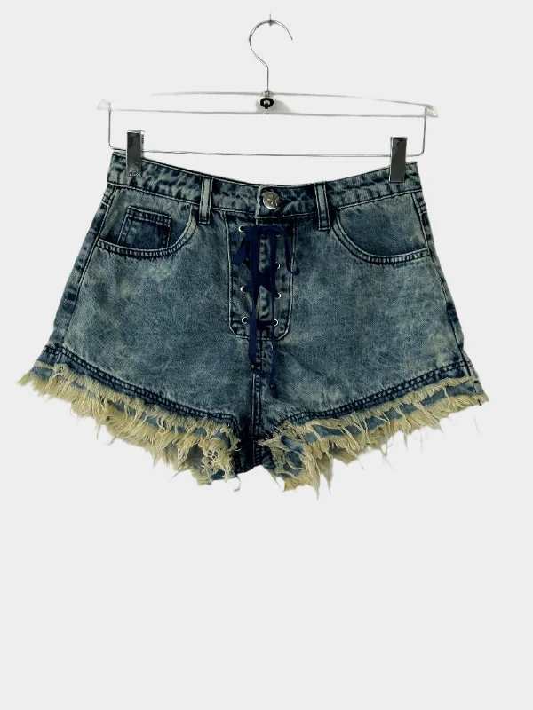 Casual Outfit For Women Ripped Mini Short In Denim