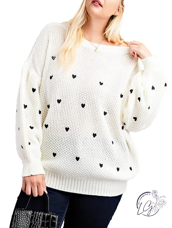 Limited Time Offers Heart to Heart Embroidered Sweater