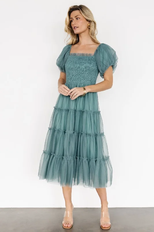 Women's Casual Wear Outfit Liv Tulle Midi Dress | Eucalyptus