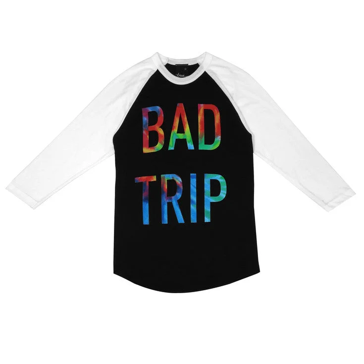 Romantic Chic Deals Womens True Bad Trip Raglan T-Shirt Black